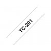 LABELTAPE BROTHER TC-201 12MMX8M WIT/ZWART