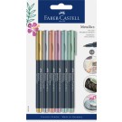 VILTSTIFT FABER CASTELL METALLIC BLISTER A 6 STUKS