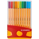 FINELINER STABILO POINT 88 GEEL/ROOD ETUI ASS