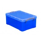 OPBERGBOX RUB 9 LTR 395X210X140MM TRANSP BLAUW