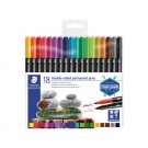 VILTSTIFT STAEDTLER PERM DUBBELE PUNT ASS 18ST