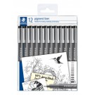 STAEDTLER PIGMENT LINER FINELINER 12 ST ZWART