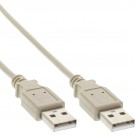 KABEL INLINE USB-A 2.0 M-M 2 METER BEIGE