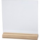 GLAZEN PLAAT MET HOUTEN VOET CREOTIME