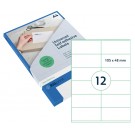 ETIKET RILLPRINT 105X48MM MAT TRANSPARANT 300ST