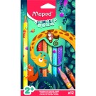 KLEURPOTLOOD MAPED JUNGLE FEVER JUMBO 12 KLEUREN
