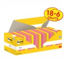 MEMOBLOK 3M POST-IT 654-COL 76X76MM KLEUR ASS