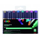 VERFSTIFT POSCA PC8K B SCHUIN 8ST METALLIC ASSORTI