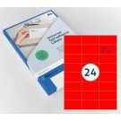 ETIKET RILLPRINT 70X37MM FLUORROOD 2400 ETIKETTEN