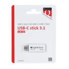 USB-STICK QUANTORE USB-C 128GB 3.1 ZILVER