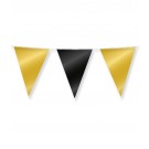PARTY FLAG FOIL GOLD AND BLACK