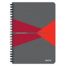 NOTITIEBOEK LEITZ OFFICE A5 LIJN 180PAG GRIJS ROOD