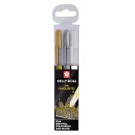 GELPEN SAKURA GELLY ROLL 3 KLEUREN GOUD-ZILVER-WIT