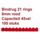 BINDRUG GBC 8MM 21RINGS A4 ROOD