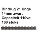 BINDRUG FELLOWES 14MM 21RINGS A4 ZWART