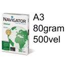 KOPIEERPAPIER NAVIGATOR UNIVERSAL A3 80GR WIT