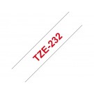 LABELTAPE BROTHER TZE-232 12MMX8M WIT/ROOD