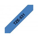 LABELTAPE BROTHER TZE-531 12MMX8M BLAUW/ZWART