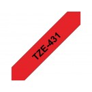 LABELTAPE BROTHER TZE-431 12MMX8M ROOD/ZWART