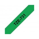 LABELTAPE BROTHER TZE-731 12MMX8M GROEN/ZWART