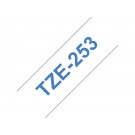 LABELTAPE BROTHER TZE-253 24MMX8M WIT/BLAUW