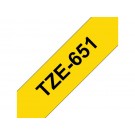 LABELTAPE BROTHER TZE-651 24MMX8M GEEL/ZWART