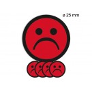 MAGNEET SMILEY 2.5CM EMOTIE BEDROEFD ROOD