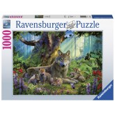 PUZZEL FAMILIE WOLF IN HET BOS
