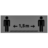 VLOERSTICKER OPUS 2 40X15CM LICHT GRIJS/ZWART
