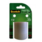 PLAKBAND 3M SCOTCH 19MMX25M ONZICHTBAAR