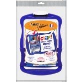 WHITEBOARD BIC VELLEDA 21X31CM + 8 STIFTEN + WISSER