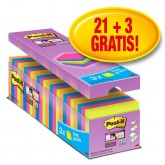 MEMOBLOK 3M POST-IT SS 654 76X76MM 21+3 GRATIS ASS