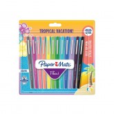 FINELINER PAPER MATE FLAIR TROPICAL 12STUKS ASSORTI