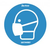 STICKER TARIFOLD MONDMASKER VERPLICHT ROND DIAMETER 25CM