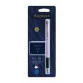 VULPEN WATERMAN ALLURE PASTEL PAARS F BLAUW + INKTPATRONEN B