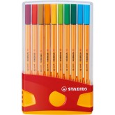 FINELINER STABILO POINT 88 GEEL/ROOD ETUI ASS