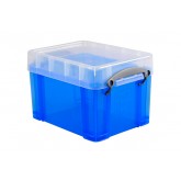 OPBERGBOX RUB 3 LTR 245X180X160MM TRANSP BLAUW