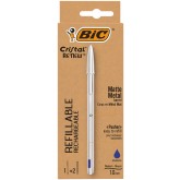 BALPEN BIC CRISTAL RE-NEW +2 VULLINGEN BLAUW