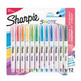 MARKEERSTIFT SHARPIE S-NOTE BLISTER À 12 KLEUREN