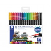 VILTSTIFT STAEDTLER PERM DUBBELE PUNT ASS 18ST