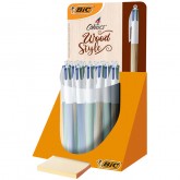 BALPEN BIC 4KLEUREN WOOD