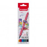 FINELINER BRUYNZEEL SET 6 BASISKLEUREN