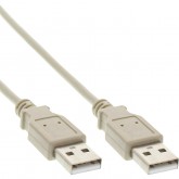 KABEL INLINE USB-A 2.0 M-M 2 METER BEIGE