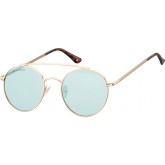 ZONNEBRIL MONTANA MET BLAUW GLAS  GOUD-LICHTGROEN