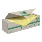 MEMOBLOK 3M POST-IT 654 76X76MM RECYCLE GEEL 18+6