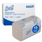 HANDDOEK SCOTT 6669 ESS. I-VOUW 1-LGS 20X32CM WIT