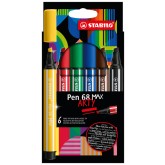 VILTSTIFT STABILO PEN 68 MAX ARTY 6 KLEUREN