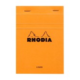 SCHRIJFBLOK RHODIA A6 LIJN 80 VEL 80GR ORANJE