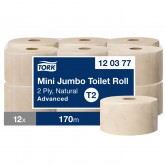 TOILETPAPIER TORK MINI JUMBO T2 2LAAGS 120377