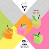 ORIGAMI CLAIREFONTAINE NEON 20X20CM 100V 70GRAM